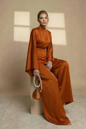 Nadia Asymmetric High-Neck Two-Piece Set