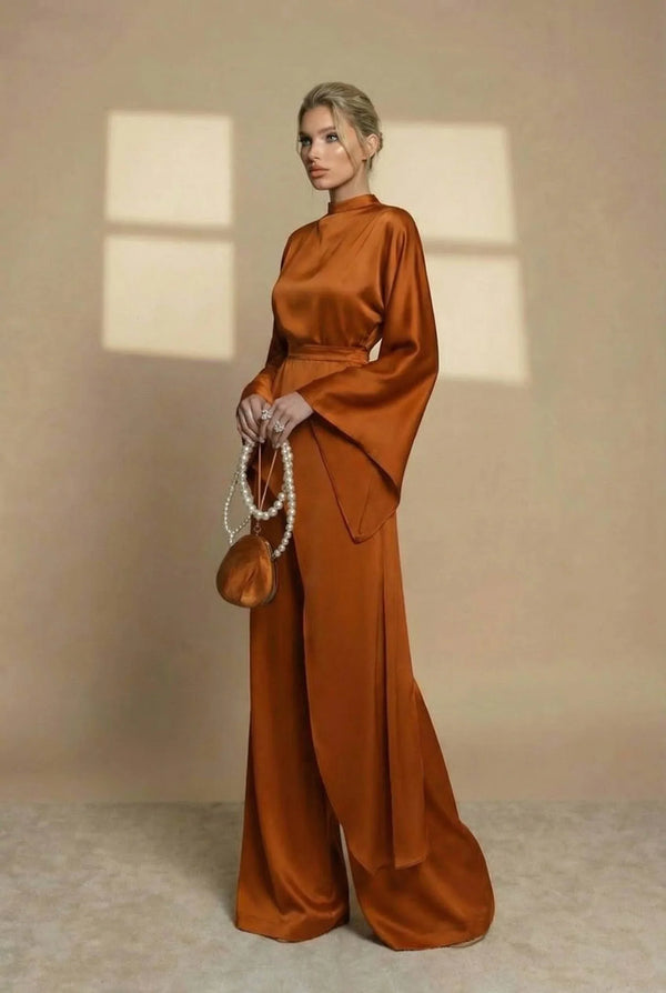 Nadia Asymmetric High-Neck Two-Piece Set