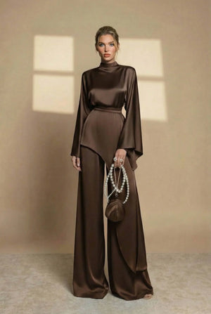 Nadia Asymmetric High-Neck Two-Piece Set