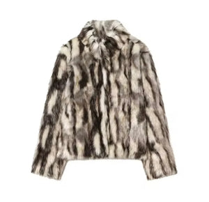 Aurore Animal Print Faux Fur Statement Coat