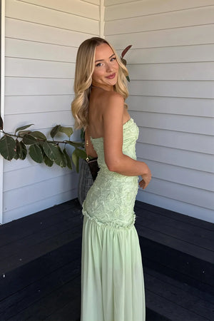 Élodie Floral Bodice Chiffon Maxi Dress