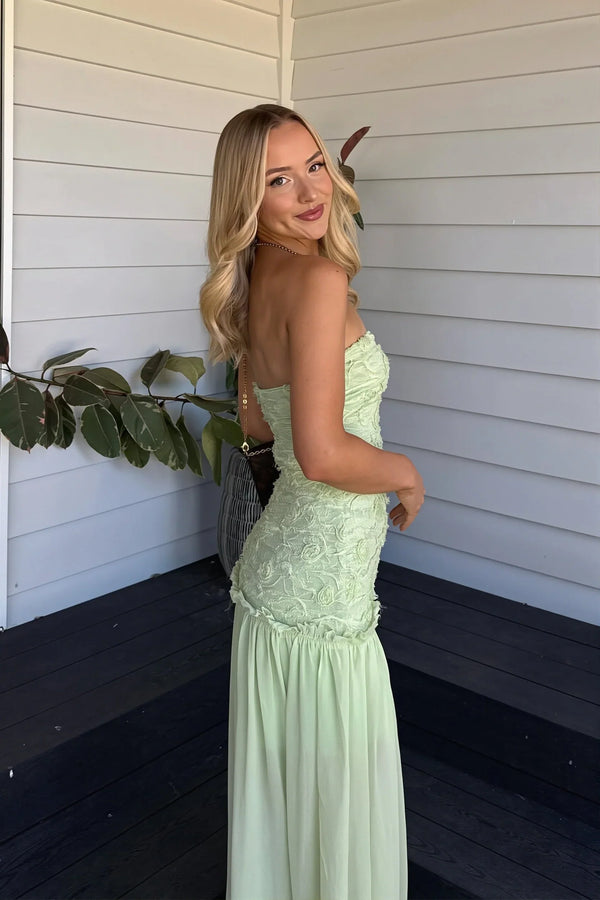 Élodie Floral Bodice Chiffon Maxi Dress