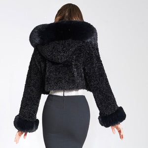Cynthia | Women's Faux Fur Cropped Hooded Coat