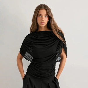 Livia Draped Cowl Neck Top