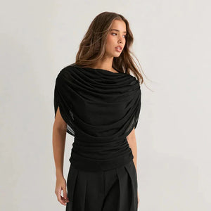 Livia Draped Cowl Neck Top