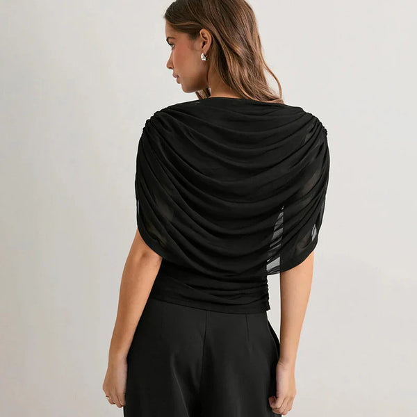 Livia Draped Cowl Neck Top