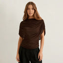 Livia Draped Cowl Neck Top