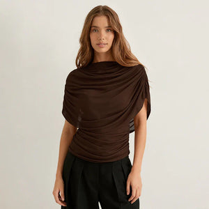 Livia Draped Cowl Neck Top