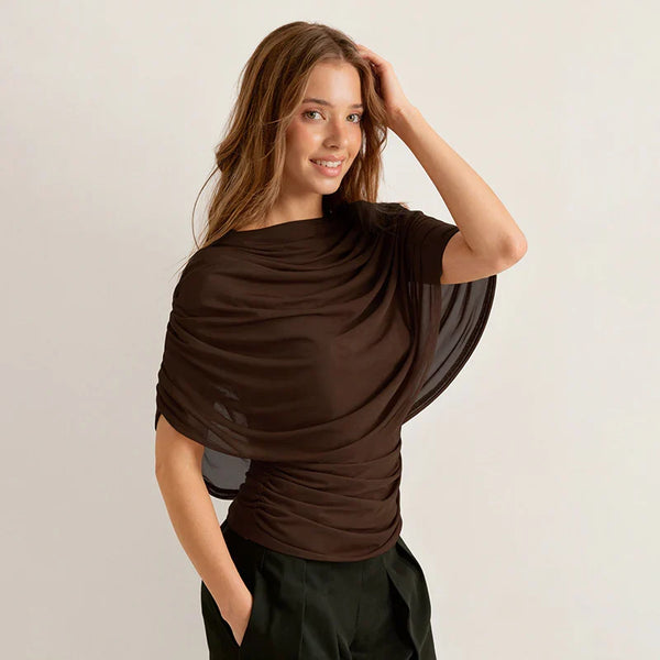 Livia Draped Cowl Neck Top