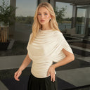 Livia Draped Cowl Neck Top