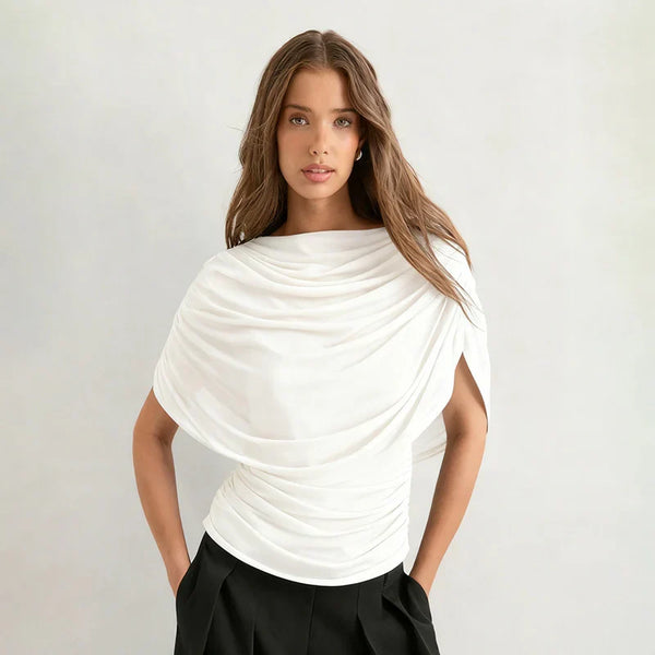 Livia Draped Cowl Neck Top