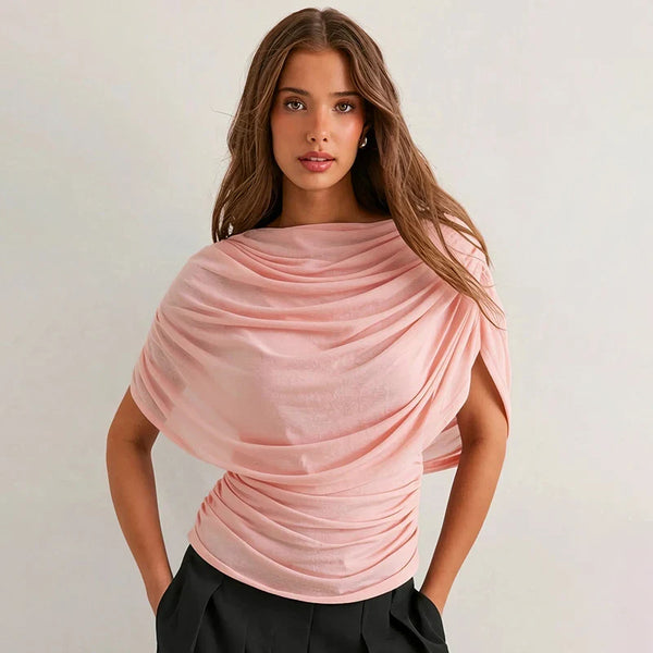 Livia Draped Cowl Neck Top