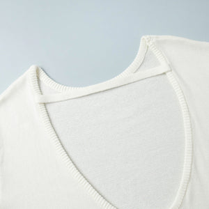 Giselle | Women's Oversized Crew Neck Backless Knit Sweater