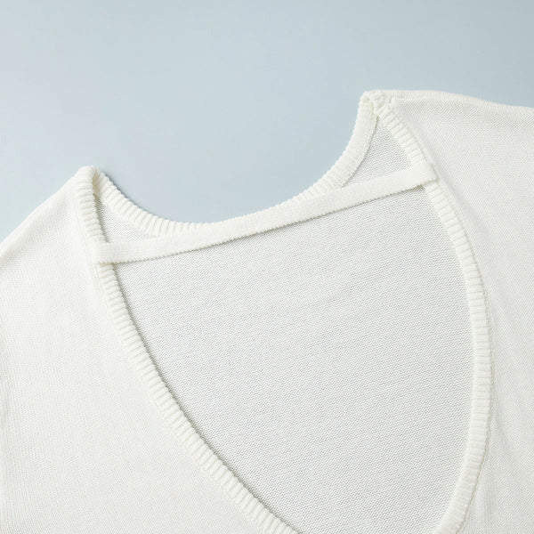 Giselle | Women's Oversized Crew Neck Backless Knit Sweater