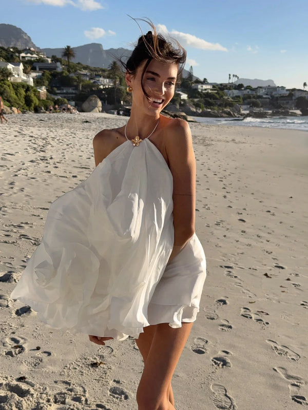 Colette Halter Ruffle Mini Dress