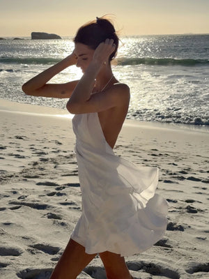 Colette Halter Ruffle Mini Dress