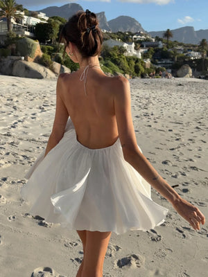 Colette Halter Ruffle Mini Dress
