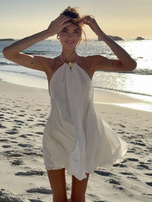 Colette Halter Ruffle Mini Dress