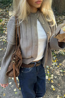 Claudette Ribbed Knit Button-Front Cardigan