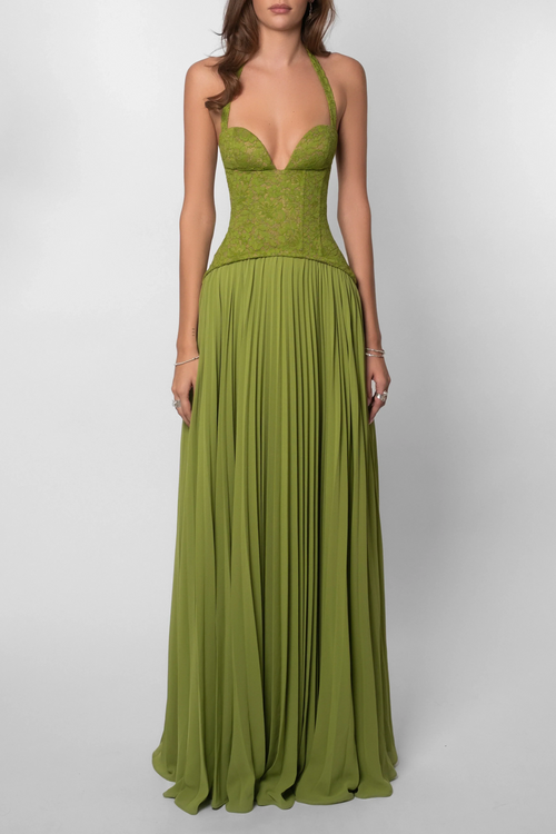 Clémence Lace Corset Maxi Gown