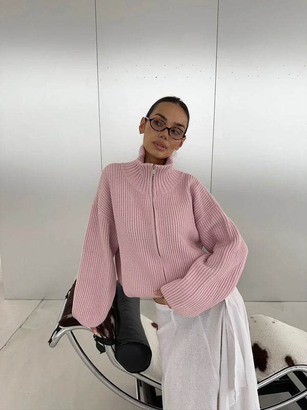 Pauline Oversized Zip Knit Sweater
