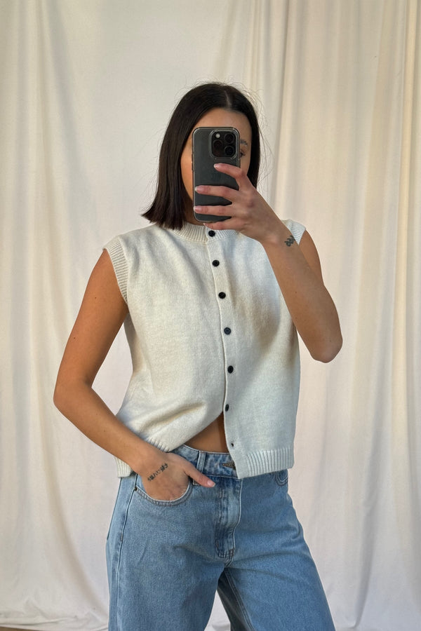 Kylie | Women's Button Front Knitted Vest Cardigan