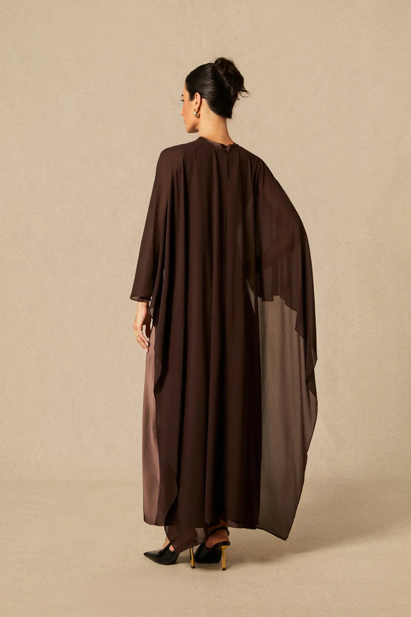 Lainey | Women's Batwing Cape Sleeve Formal Maxi Dress