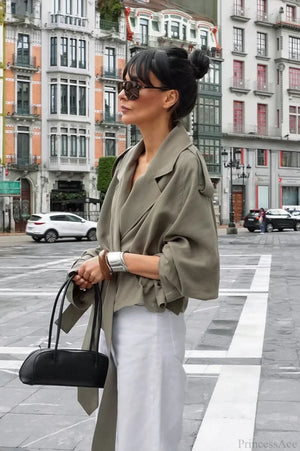 Macy | Women's Belted Open Front Wrap Jacket