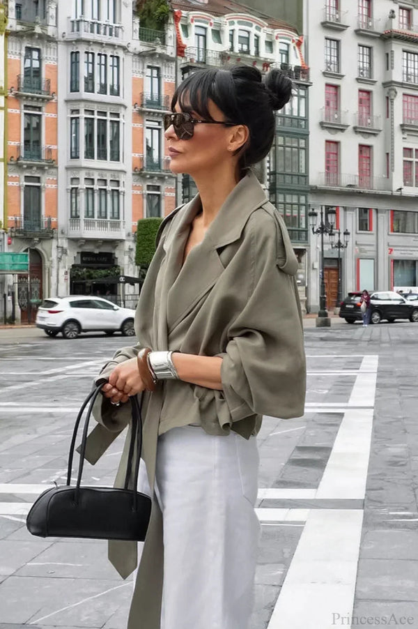 Macy | Women's Belted Open Front Wrap Jacket