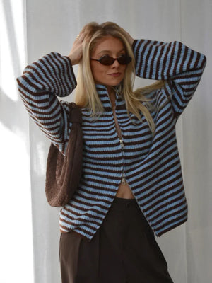 Pauline Oversized Zip Knit Sweater