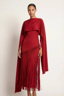 Vivienne Cape Fringe Maxi Gown