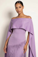 Vivienne Cape Fringe Maxi Gown