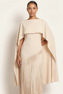 Vivienne Cape Fringe Maxi Gown