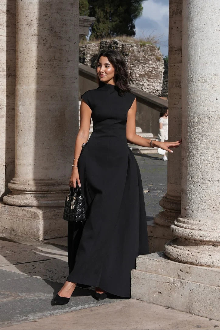 Valentina Mock Neck Maxi Gown