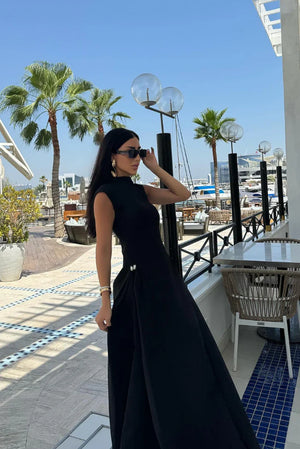 Valentina Mock Neck Maxi Gown