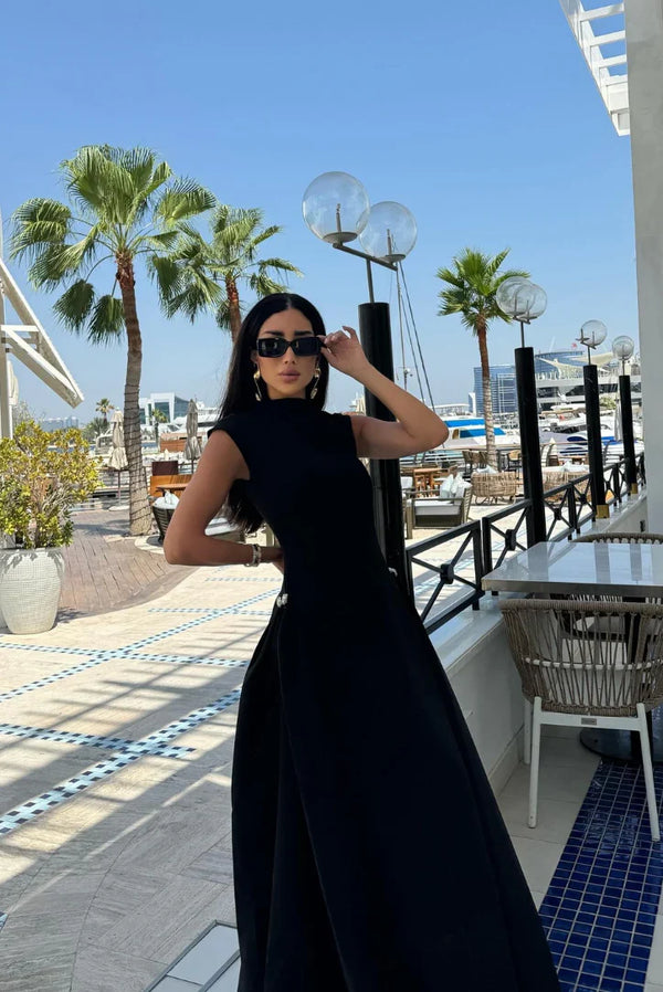 Valentina Mock Neck Maxi Gown