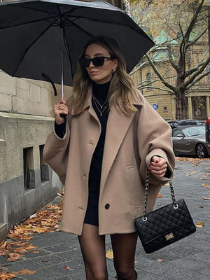 Patricia | Women's Oversized Notch Lapel Wool Blend Jacket