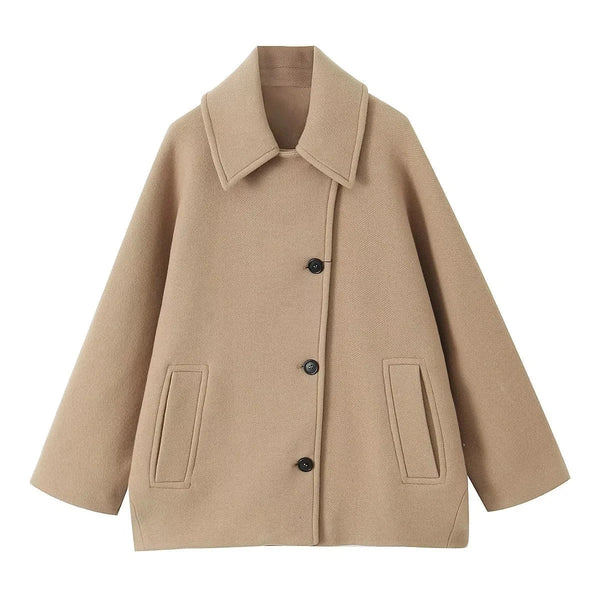 Patricia | Women's Oversized Notch Lapel Wool Blend Jacket