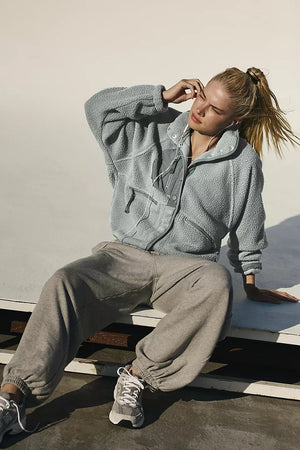Regine | Women's Sherpa Fleece Teddy Jacket with Buttons