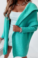 Yasmin | Women's Hooded Open Front Long Knit Cardigan