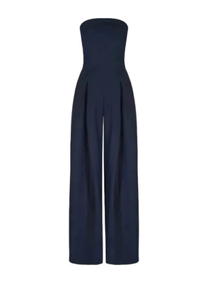 Francesca | Women's Strapless Wide Leg Black Evening Jumpsuit