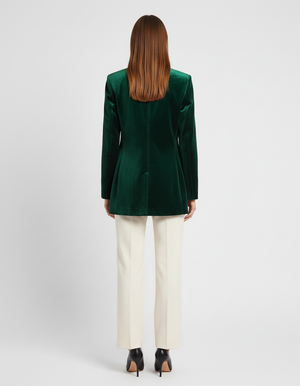 Genevieve | Women's Tailored Single Button Velvet Blazer