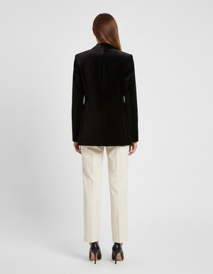 Genevieve | Women's Tailored Single Button Velvet Blazer
