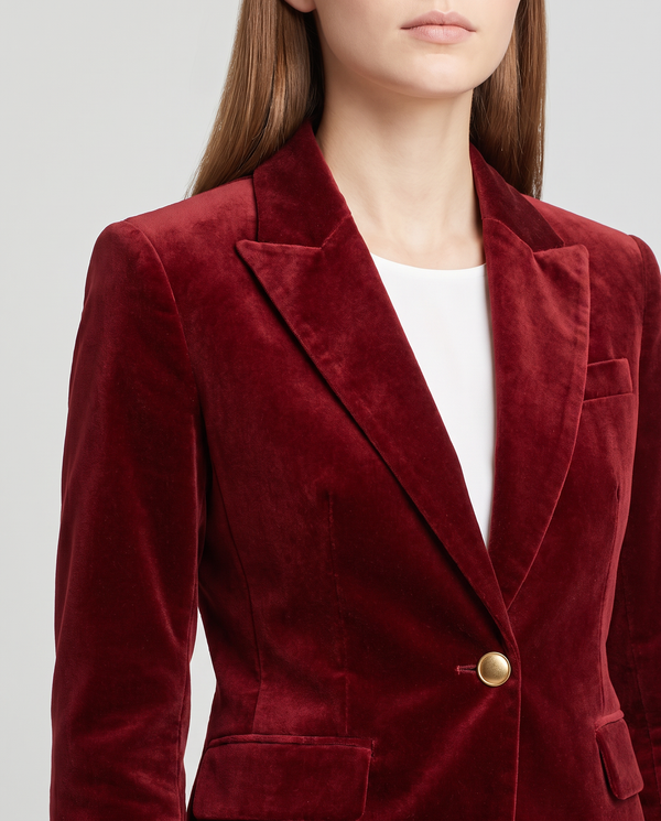 Genevieve | Women's Tailored Single Button Velvet Blazer