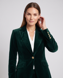 Genevieve | Women's Tailored Single Button Velvet Blazer