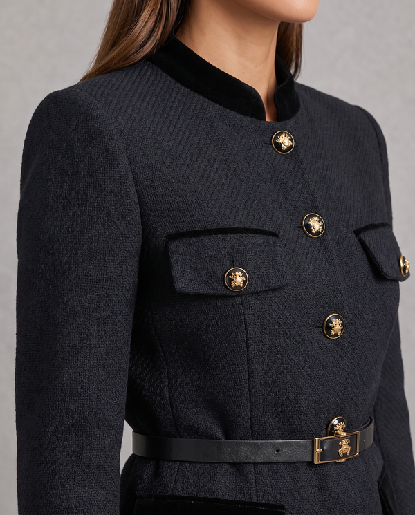 Isabelle Tailored Military Gold-Button Jacket