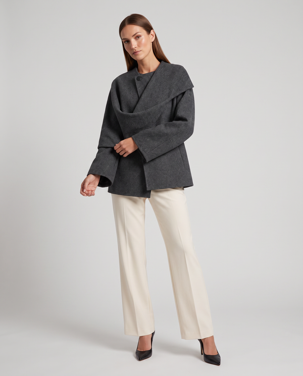 Odette Cape Coat with Built-In Scarf
