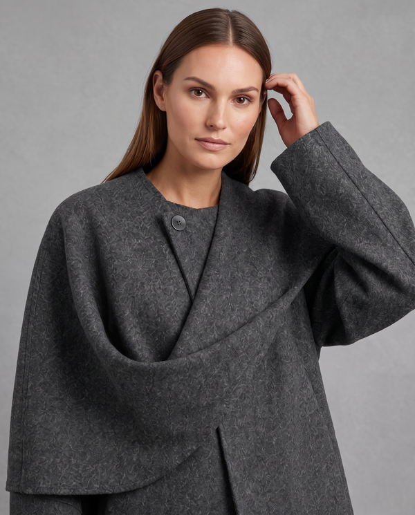 Odette Cape Coat with Built-In Scarf