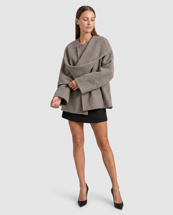 Odette Cape Coat with Built-In Scarf