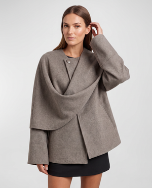 Odette Cape Coat with Built-In Scarf